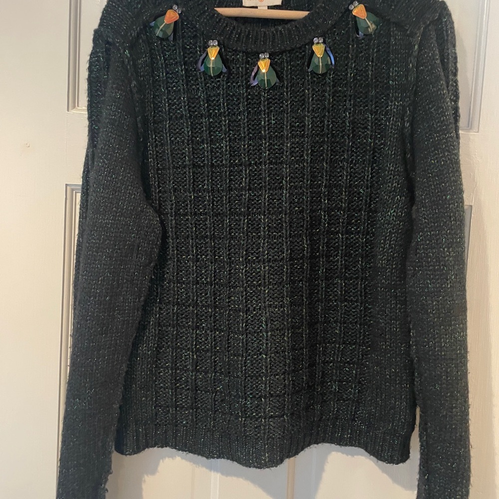 Tory Burch green Sweater with Embellishments